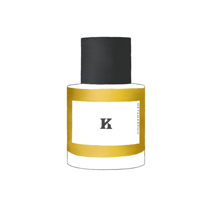 An illustration of a bottle of Metamorphic by Kingdom Scotland perfume.